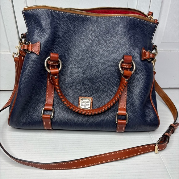 DOONEY & BOURKE Pebble Leather Large Satchel in Blue - Picture 3 of 8
